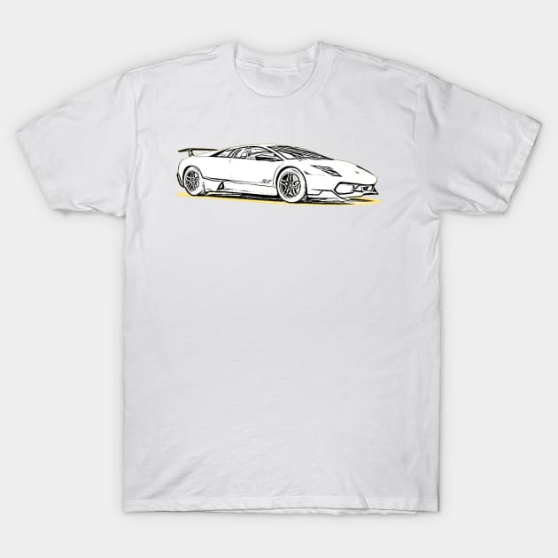 Aventador SV Wireframe T-Shirt by Auto-Prints